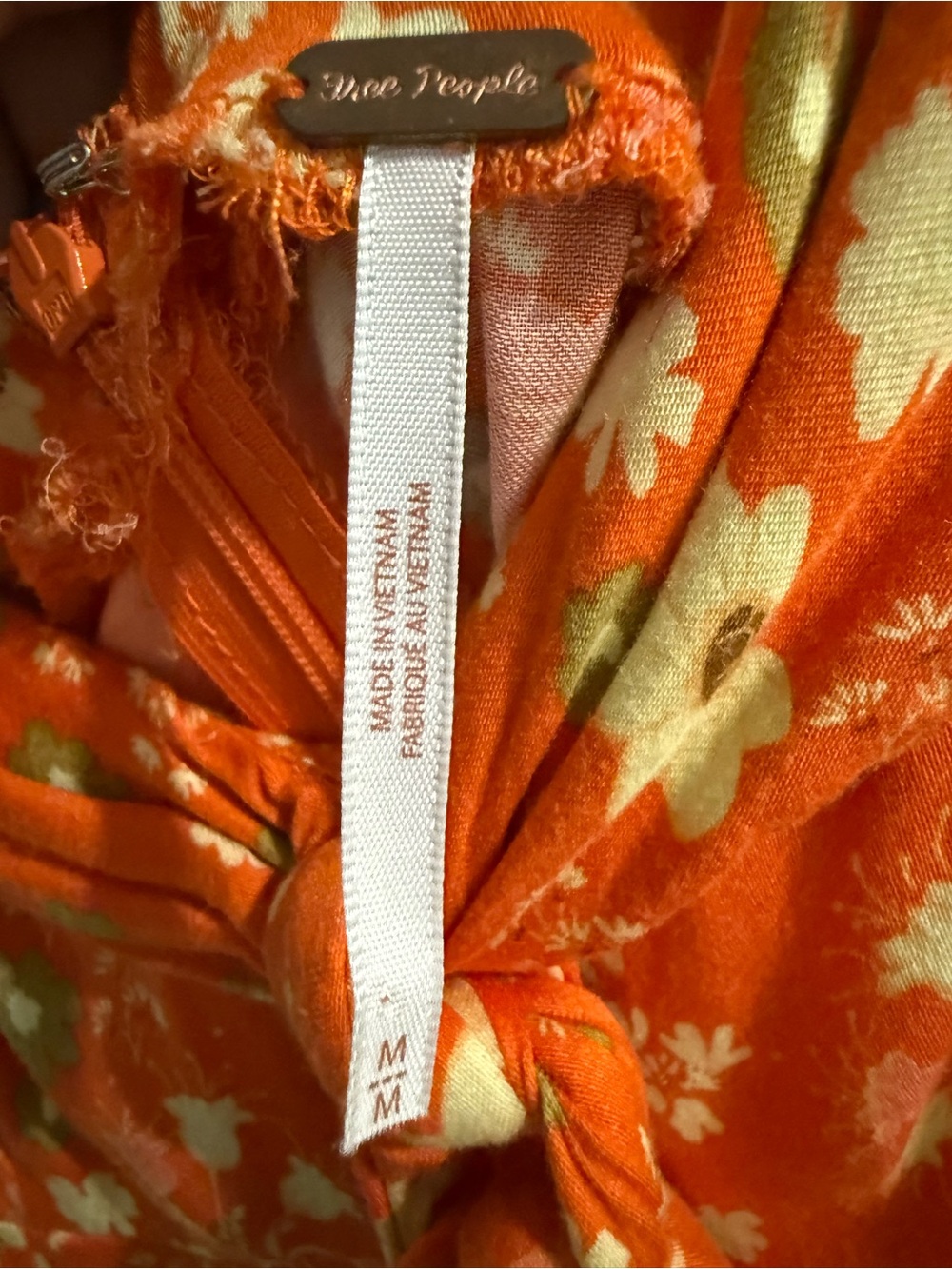 Free People Orange Floral Cutout Twist Front Mini Dress
Medium - Picture 3 of 3